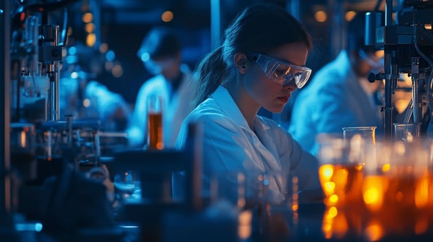 Lab technician at work in the MetaBrand development lab